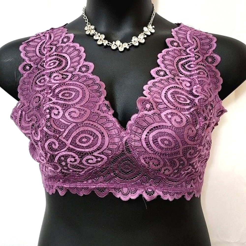 Sexy Purple Lace Bralette Plus Sizes 1x and 3x NIB